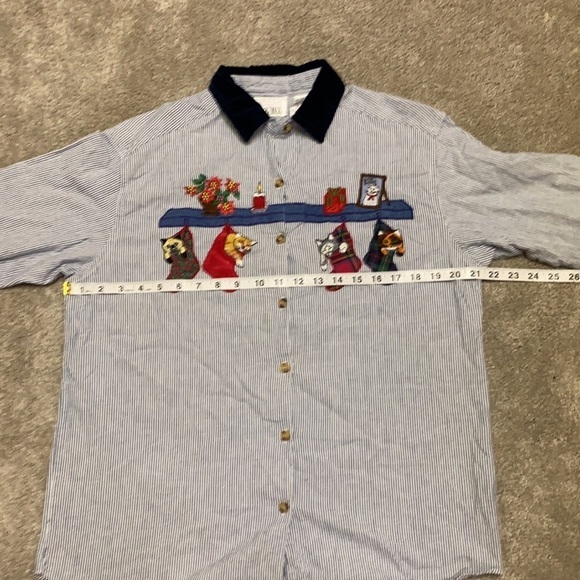 𝅺VINTAGE Real Ugly Christmas! Casey & Max Christmas Cat Shirt - Picture 7 of 7